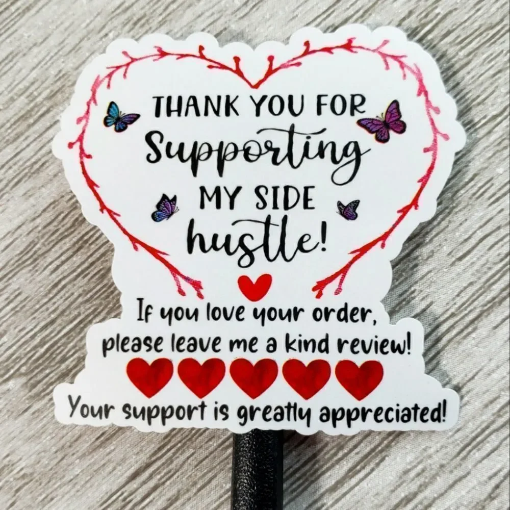 8/$20 1.5" Thank You For Supporting My Side Hustle Stickers 50ct Labels - Picture 1 of 1